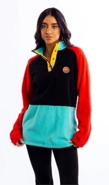 Shinesty Pullover Sweat Shirt Retro Color Block Unisex Stay Weird Shine On Sz M